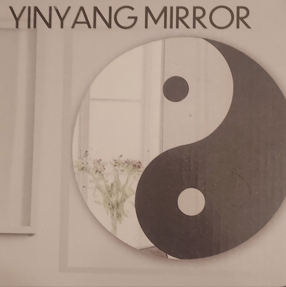 Large Yin Yang Wall Hanging Mirror Black White Boho Bohemian Decor Home Accent - Picture 8 of 8